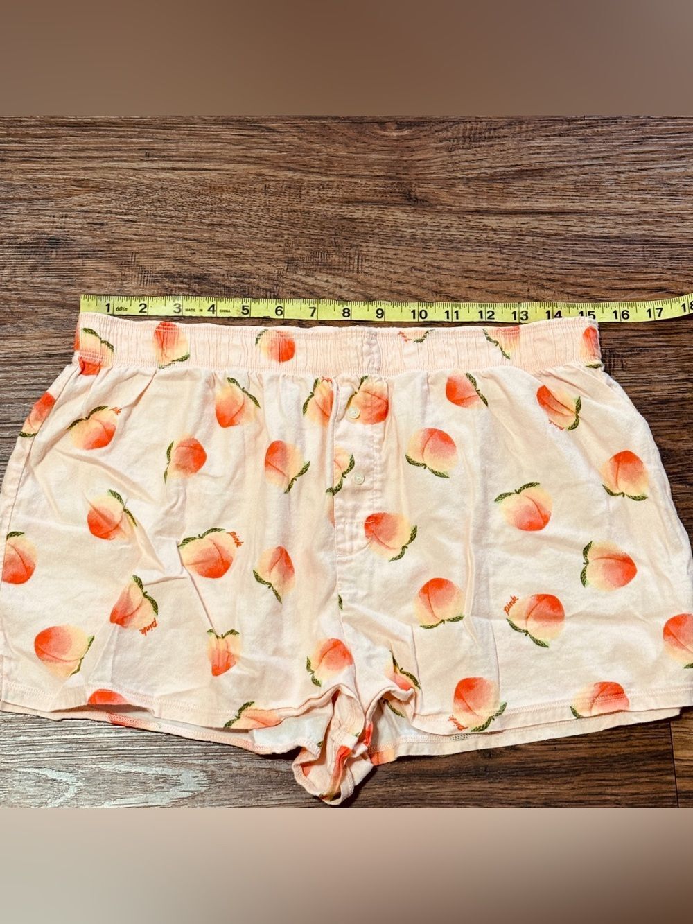Victoria's Secret PINK Peach Print Boxer Sleep Shorts Pink Peach Medium - Picture 8 of 11